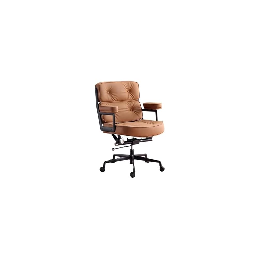 Robin Chair Office Chair Lift Swivel Computer Chair Solid Wood Boss Sofa Chair(Black)