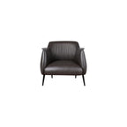 Lexicon Single Sofa Chair for Living Room Accent Chair, Faux Leather Chair with Sturdy Metal Legs, Upholstered Armchair Comfy Chair for Bedroom/Office/Waiting Room, Brown