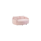 Merax 102.3" Oversized Double Chaise Lounge Indoor, Comfy Corduroy Upholstered Loveseat Sleeper Sofa Bed, Deep Seat Cloud Couch with USB Ports and Throw Pillows for Living Room, Pink