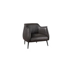 Lexicon Single Sofa Chair for Living Room Accent Chair, Faux Leather Chair with Sturdy Metal Legs, Upholstered Armchair Comfy Chair for Bedroom/Office/Waiting Room, Brown