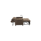 56.9" Pull Out Sofa Bed with USB Ports, 3 in 1 Convertible Sleeper Sofa Bed with Adjustable Backrest & Phone Holder, Chenille Loveseat Pullout Futon Couch for Living Room, Bedroom,RV (Brown)