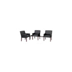 Boss Office Products Reception Box Arm Chair with Mahogany Finish in Black (B629M)