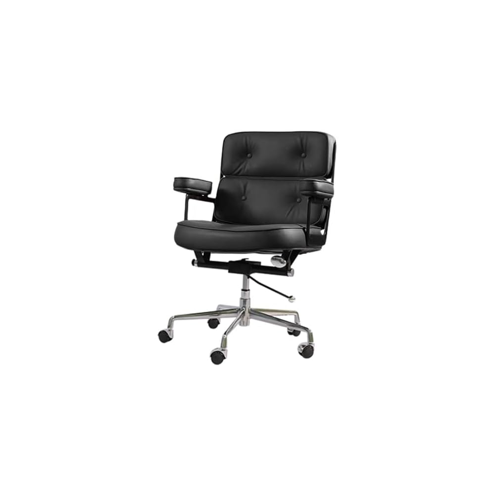 Robin Chair Office Chair Lift Swivel Computer Chair Solid Wood Boss Sofa Chair(Black)