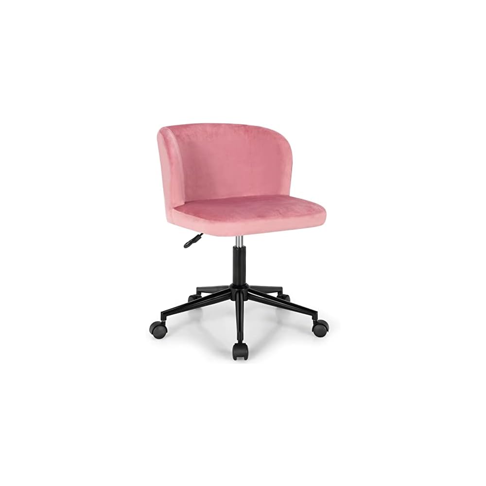 Velvet Home Office Leisure Vanity Chair Armless Adjustable Swivel(E)