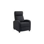 HOMCOM Manual Reclining Relax Armchair with Footrest, Reclining Armchair Upholstered in Linen and Steel Effect Fabric for Bedroom, Living Room and Living Room, Black