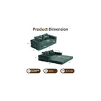 Convertible Sofa Bed, 4-in-1 DIY Combination Modular Couch with Pillows, Comfy Boneless Sleeper Sofa Bed with Fixed-Shape Frame, Chenille Convertible Lounge Couch for Living Room, Green