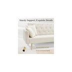 71" Velvet Sofa Bed, Convertible Sleeper Couch with Adjustable Backrest