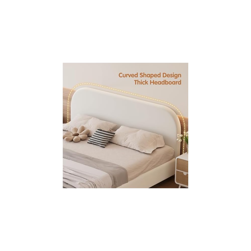 Luxurious Velvet Queen Size Upholstered Platform Bed