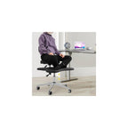 Ergonomic Cross Legged Office Chair Mobile Cross Chair with Wheels, Adjustable Height Computer Chair with Back Support for Yoga Home Office