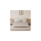 Luxurious Velvet Queen Size Upholstered Platform Bed