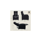 HOMCOM Manual Reclining Relax Armchair with Footrest, Reclining Armchair Upholstered in Linen and Steel Effect Fabric for Bedroom, Living Room and Living Room, Black