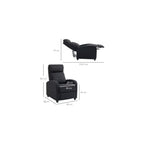 HOMCOM Manual Reclining Relax Armchair with Footrest, Reclining Armchair Upholstered in Linen and Steel Effect Fabric for Bedroom, Living Room and Living Room, Black