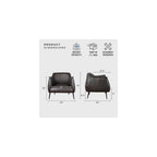 Lexicon Single Sofa Chair for Living Room Accent Chair, Faux Leather Chair with Sturdy Metal Legs, Upholstered Armchair Comfy Chair for Bedroom/Office/Waiting Room, Brown