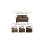 56.9" Pull Out Sofa Bed with USB Ports, 3 in 1 Convertible Sleeper Sofa Bed with Adjustable Backrest & Phone Holder, Chenille Loveseat Pullout Futon Couch for Living Room, Bedroom,RV (Brown)