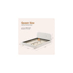 Luxurious Velvet Queen Size Upholstered Platform Bed