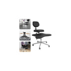 Ergonomic Cross Legged Office Chair Mobile Cross Chair with Wheels, Adjustable Height Computer Chair with Back Support for Yoga Home Office