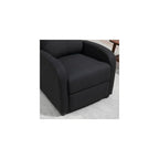 HOMCOM Manual Reclining Relax Armchair with Footrest, Reclining Armchair Upholstered in Linen and Steel Effect Fabric for Bedroom, Living Room and Living Room, Black