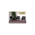 Boss Office Products Reception Box Arm Chair with Mahogany Finish in Black (B629M)