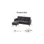Homall 72" L Shaped Sofa Couches for Small Spaces, Apartment Charcoal Gray