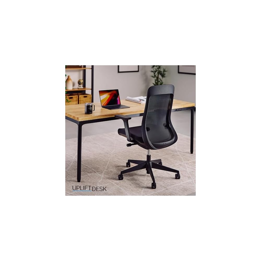 UPLIFT DESK Bolan High Back Ergonomic Office Chair - Lumbar Support, Mesh Back, 4D Armrests, and 40° Recline Desk Chair with 11-Point Adjustability, Cylinder Options, 300 lb Capacity (Fog)