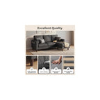 Homall 72" L Shaped Sofa Couches for Small Spaces, Apartment Charcoal Gray
