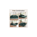 Convertible Sofa Bed, 4-in-1 DIY Combination Modular Couch with Pillows, Comfy Boneless Sleeper Sofa Bed with Fixed-Shape Frame, Chenille Convertible Lounge Couch for Living Room, Green