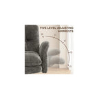 FiveWillowise Cross Legged Office Chair with Flip-up Arms&Hight Back,Grey