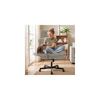 FiveWillowise Cross Legged Office Chair with Flip-up Arms&Hight Back,Grey