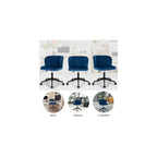 Velvet Home Office Leisure Vanity Chair Armless Adjustable Swivel(E)