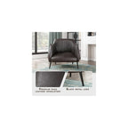 Lexicon Single Sofa Chair for Living Room Accent Chair, Faux Leather Chair with Sturdy Metal Legs, Upholstered Armchair Comfy Chair for Bedroom/Office/Waiting Room, Brown