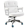 Robin Chair Office Chair Lift Swivel Computer Chair Solid Wood Boss Sofa Chair(Black)