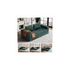 Convertible Sofa Bed, 4-in-1 DIY Combination Modular Couch with Pillows, Comfy Boneless Sleeper Sofa Bed with Fixed-Shape Frame, Chenille Convertible Lounge Couch for Living Room, Green