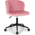 Velvet Home Office Leisure Vanity Chair Armless Adjustable Swivel(E)