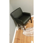 Boss Office Products Reception Box Arm Chair with Mahogany Finish in Black (B629M)