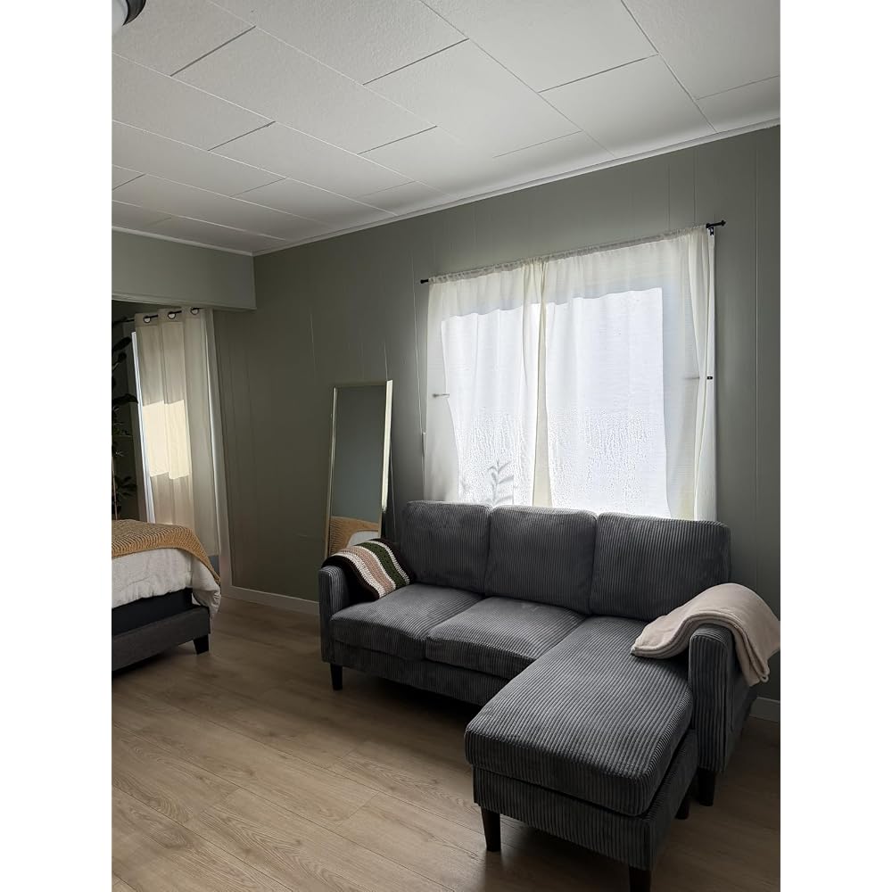 Homall 72" L Shaped Sofa Couches for Small Spaces, Apartment Charcoal Gray