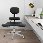 Ergonomic Cross Legged Office Chair Mobile Cross Chair with Wheels, Adjustable Height Computer Chair with Back Support for Yoga Home Office