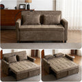 56.9" Pull Out Sofa Bed with USB Ports, 3 in 1 Convertible Sleeper Sofa Bed with Adjustable Backrest & Phone Holder, Chenille Loveseat Pullout Futon Couch for Living Room, Bedroom,RV (Brown)