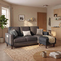 Homall 72" L Shaped Sofa Couches for Small Spaces, Apartment Charcoal Gray